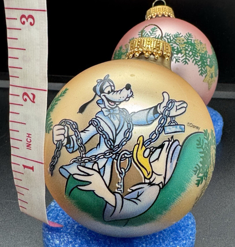 Set of 4 Mickey's Christmas Carol Disney Glass Ball Ornaments Christmas by Krebs - Picture 11 of 11