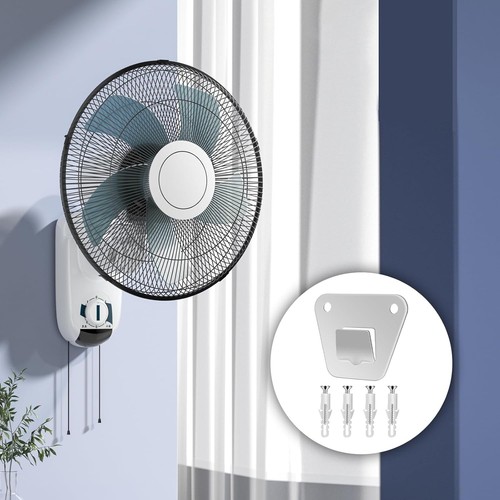 2-Set Heavy Duty Wall Mounting Fan Brackets - Solid Steel, Oscillation Silver - Picture 6 of 7