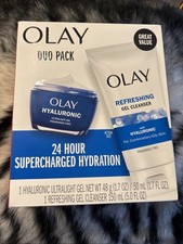 Olay Regenerist Hyaluronic + Refreshing Gel Cleanser Duo Pack New