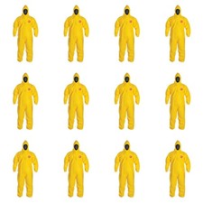 (12 PACK) DuPont Tyvek QC127S Chemical HAZMAT Protective Coveralls Bunny Suit 4X