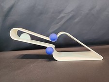 Tupperware Piece-O-Pie Server Cake Slicer 2872 A Wedge White Blue Knobs Vintage