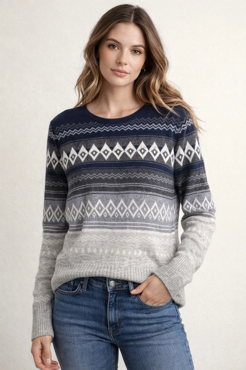 Pull Femme J Crew - Col V, Laine Mérinos Mélangée, Taille S - Occasion Très Bon état