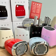 Smeg 7-Piece Knife Block Set Stainless Steel Multicolor NEW- FAST SHIPPING DHL