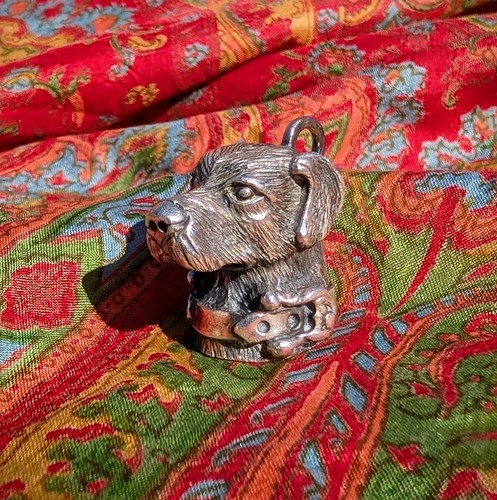 1973 Kieselstein-Kordel schwer Sterling Silber signiert Hund Anhänger Labrador Vintage 925