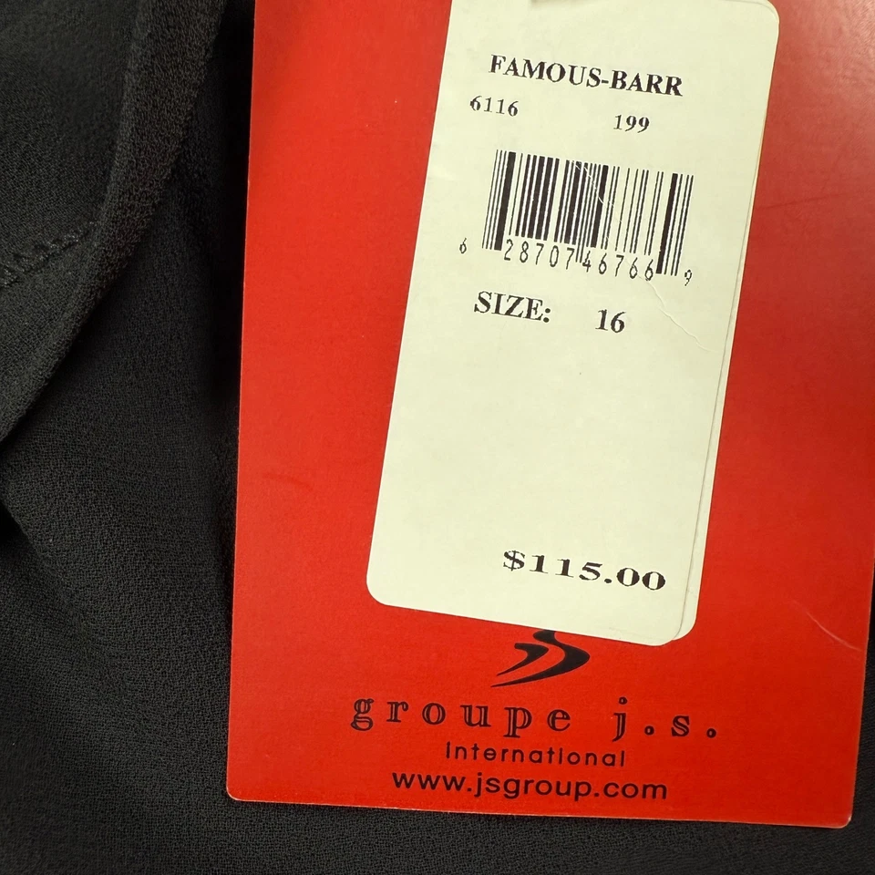 JS Collections Black Maxi Skirt Size 16 Side Slit Career Formal Lined - Image 3 of 4