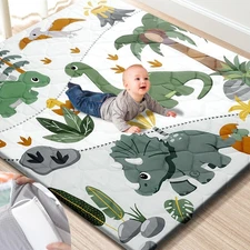 TINYHARBO Premium Foam Baby Play Mat 59x59 – Removable  Machine Washable Cov...