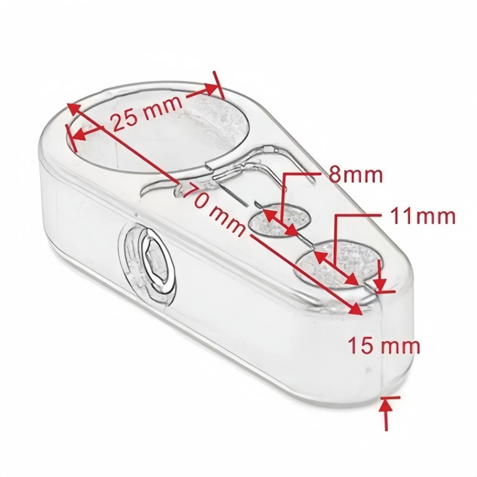 1" Aluminum Cable Clamp Chrome Plated for Motorcycle Wire Routing - Image 2 of 4