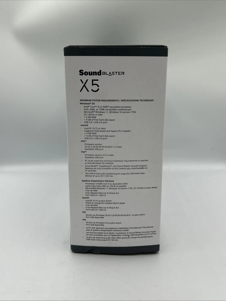 Creative Sound Blaster X5 External USB DAC Hi-Res 32BIT/384KHZ Brand New Sealed - Image 3 of 4