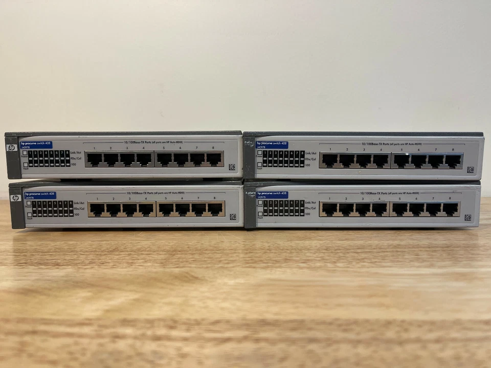 Lot of 4 HP ProCurve Switch 408 8 Port 10/100 RJ45 Fast Ethernet Switch Network - Image 4 of 4