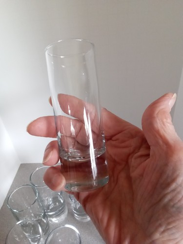 Clear Plain Cylinder Double Shot Glasses 4" Tall Set of 8 - Picture 3 of 5