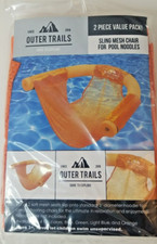 2 Pack Floating Pool Chair Noodle Sling Swimming Mesh Net Seat Water Float Orang