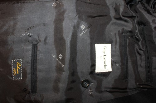 Cashmere 100 % Guy Laroche Herren Sakko in schwarz 2 reihig Größe 48 - Foto 2 di 2