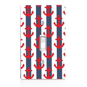 Red Anchor with Blue Stripe Wall Plate Toggle Decor Switch ...
