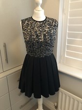 Ladies Womens Black Sequin Party Sparkly Cocktail Evening Dress TFNC MEDIUM 10