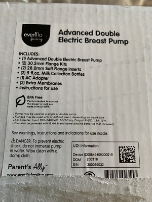 evenflo advanced double electric breast pump
