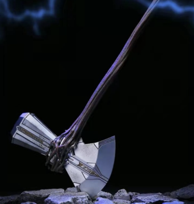 Modellino Ascia Battleax Di Thor – Arma In Scala 1:18 Dipinta Argento Per Action Figure Da 3.75"