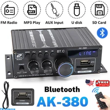 2 Channel 800W bluetooth Mini HIFI Power Amplifier Audio Stereo Amp Home Car FM