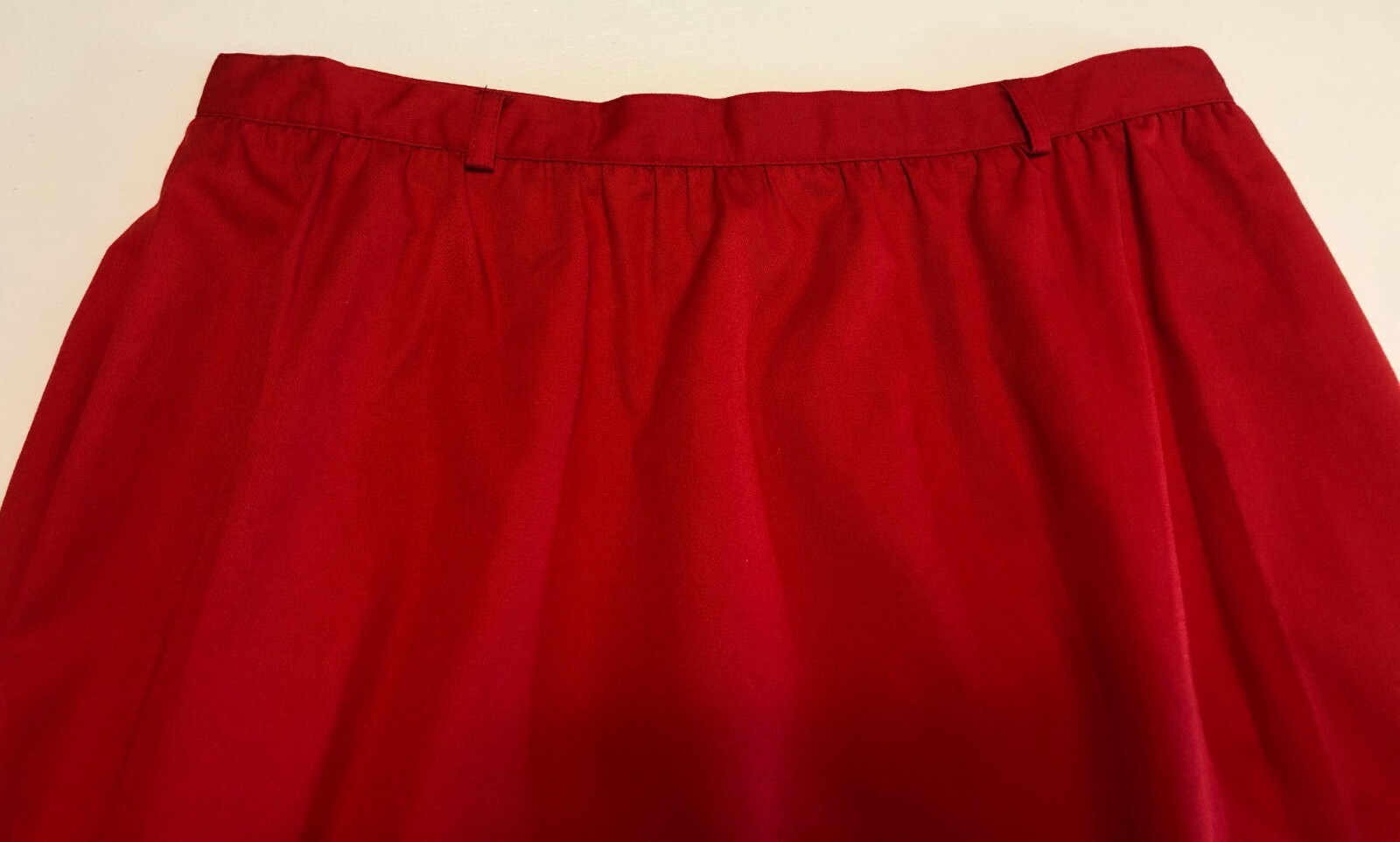 vtg John Meyer A-Line Skirt Sz 16 Red Modest Minimalist Below Knee 70s 80s
