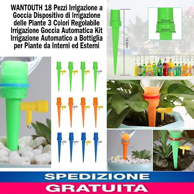 Sistema di irrigazione automatica per pali di irrigazione, irrigazione a goccia automatica a rilascio lento per piante da interno o da esterno (confezione da 16