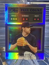 ‼️/150‼️2022 Panini Three and Two Baseball Platinum Blue Shane Bieber Full Count
