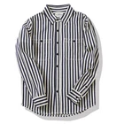 OKONKWO Mens Vintage Amekaji Classic Stripe Button-Down Shirt Casual Work Shirt