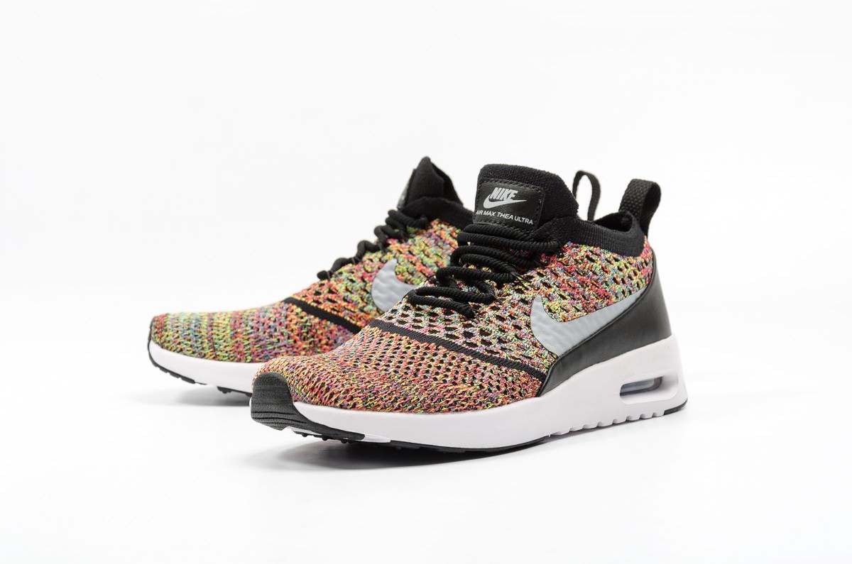 NIKE AIR MAX THEA ULTRA FK FLYKNIT "MULTI-COLOR" Rainbow Women's 8.5 Racer Shoes image 2