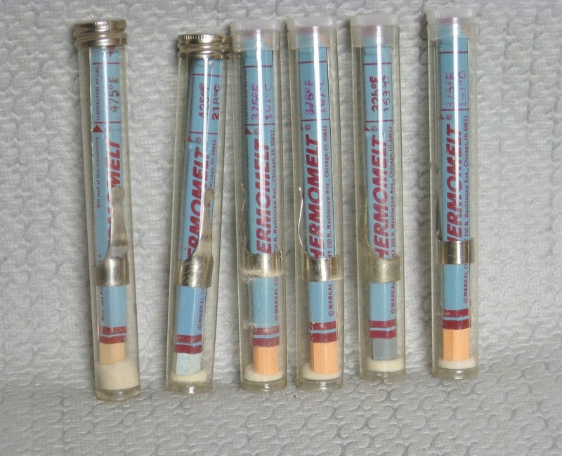 (1115) (6) MARKAL Thermomelt Temperature Indicator Sticks for Blacksmith
