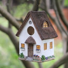 Bird Houses for Outside Outdoor Hanging Resin Birdhouse for Bluebird Hummingbird