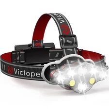 Rechargeable Headlamp 8 Led 18000 High Lumen Bright Head Lamp With Red Light Lig