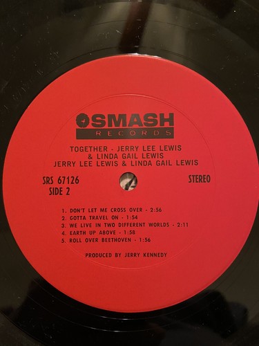 Jerry Lee Lewis & Linda Gail Lewis Together Vintage Vinyl 1969 SMASH - Imagen 8 de 10