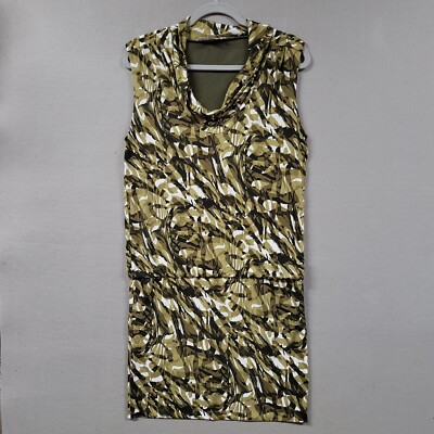 Michael Kors Camo Dress Womens Medium Green Mini Sleeveless