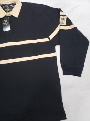 Maillot De Rugby Guinness Homme - XL - Noir - Manches Longues - Irlande