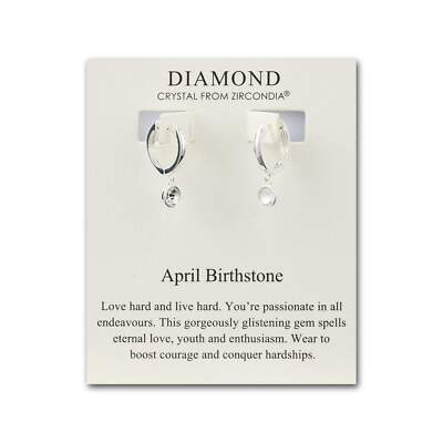 April Geburtsstein Creolen erstellt mit Diamant Zircondia  Kristallen