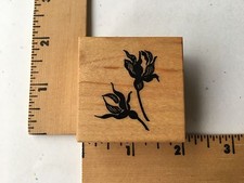 Rare Personal Stamp Exchange PSX - Rose Bud Rubber Stamp - D1745 - NEW