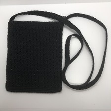 Vintage Lord Taylor Little Black Purse Beaded Evening Crossbody Formal Braid