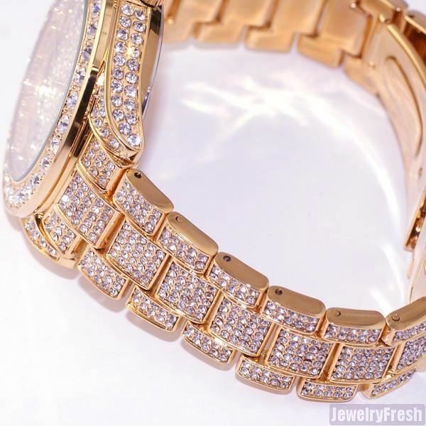 41MM Big Face Rollie Iced Out Watch Rose Gold | eBay