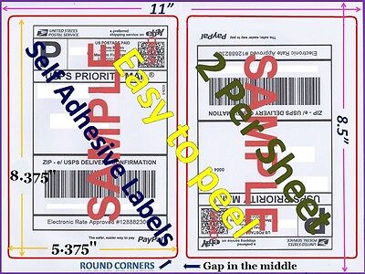 2000 8.5"x5.5" Shipping Labels Rounded Corner Self Adhesive for Laser Printer US