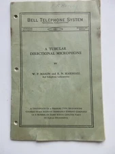 1939 Bell Telephone System - A Tubular Directional Microphone booklet