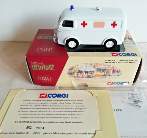 Corgi 1:43 Peugeot D3A Ambulance Civile EX70619 Limited Edition OVP - Afbeelding 1 van 10