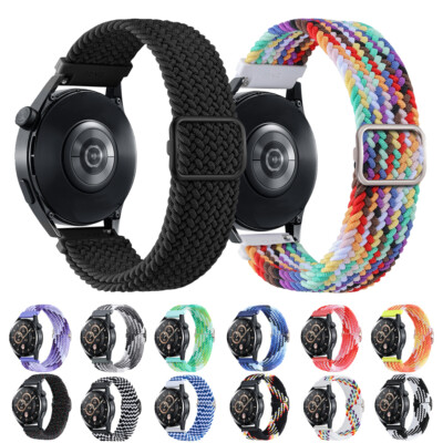 20/22mm Soft Woven Elastic Nylon Loop Watch Band Sport Strap Universal Bracelet