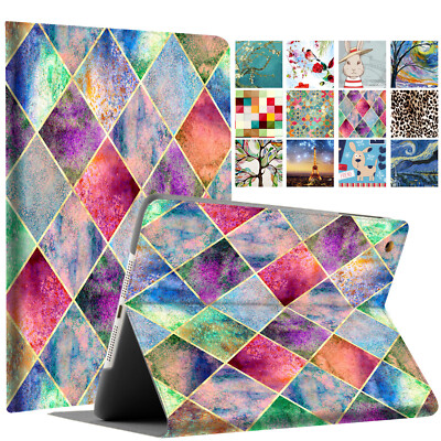 iPad 9.7 10.2 Pro 9.7 10.5 11 Mini 7.9 1st 2nd 3rd Printed Folio Case Diamond