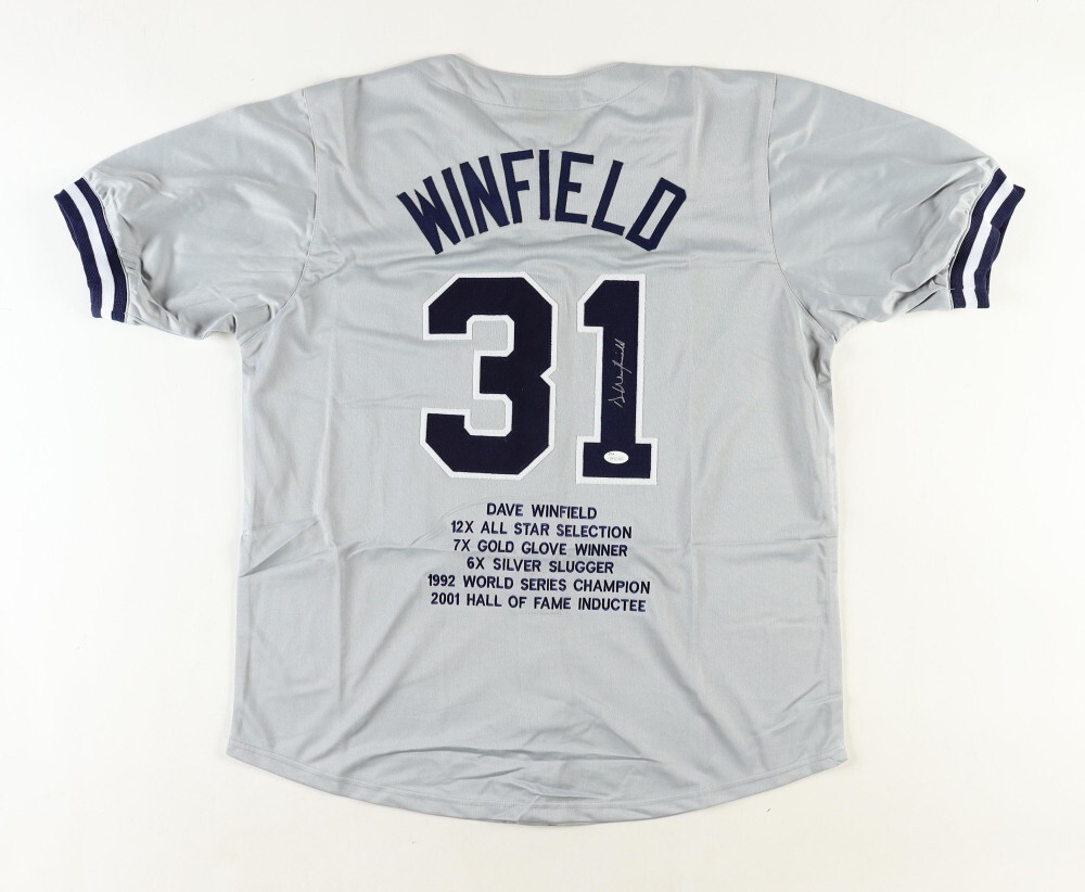 【激レア・直筆サイン入り Dave Winfield MLBユニフォーム】 Dave Winfield Signed New York Yankees Career Highlight Stat Jersey