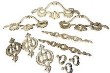 11 Pc VTG Drexel Heritage French Provincial Ornamental Drawer Knobs Pulls Accent