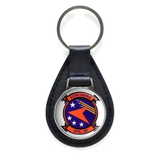 VFA-81 'Sunliners' Black Leather Keychain Silver Keyring Military Gift