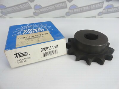Finshed Bore Sprocket 80/1 in 12 1-1/4 in Steel Martin Sprocket & Gear 80BS12 1 1/4 Finished with Keyway Finshed Bore Sprocket 80/1 in 12 1-1/4 in Steel Martin Sprocket & Gear 80BS12 1 1/4 Finished with Keyway