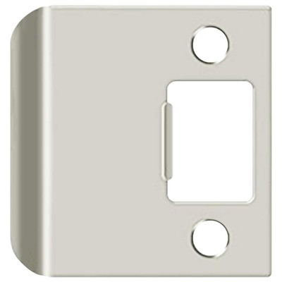 Nuk3y SP225 2-1/4'' x 2-1/4'' Extended Lip Strike Plate Satin Nickel