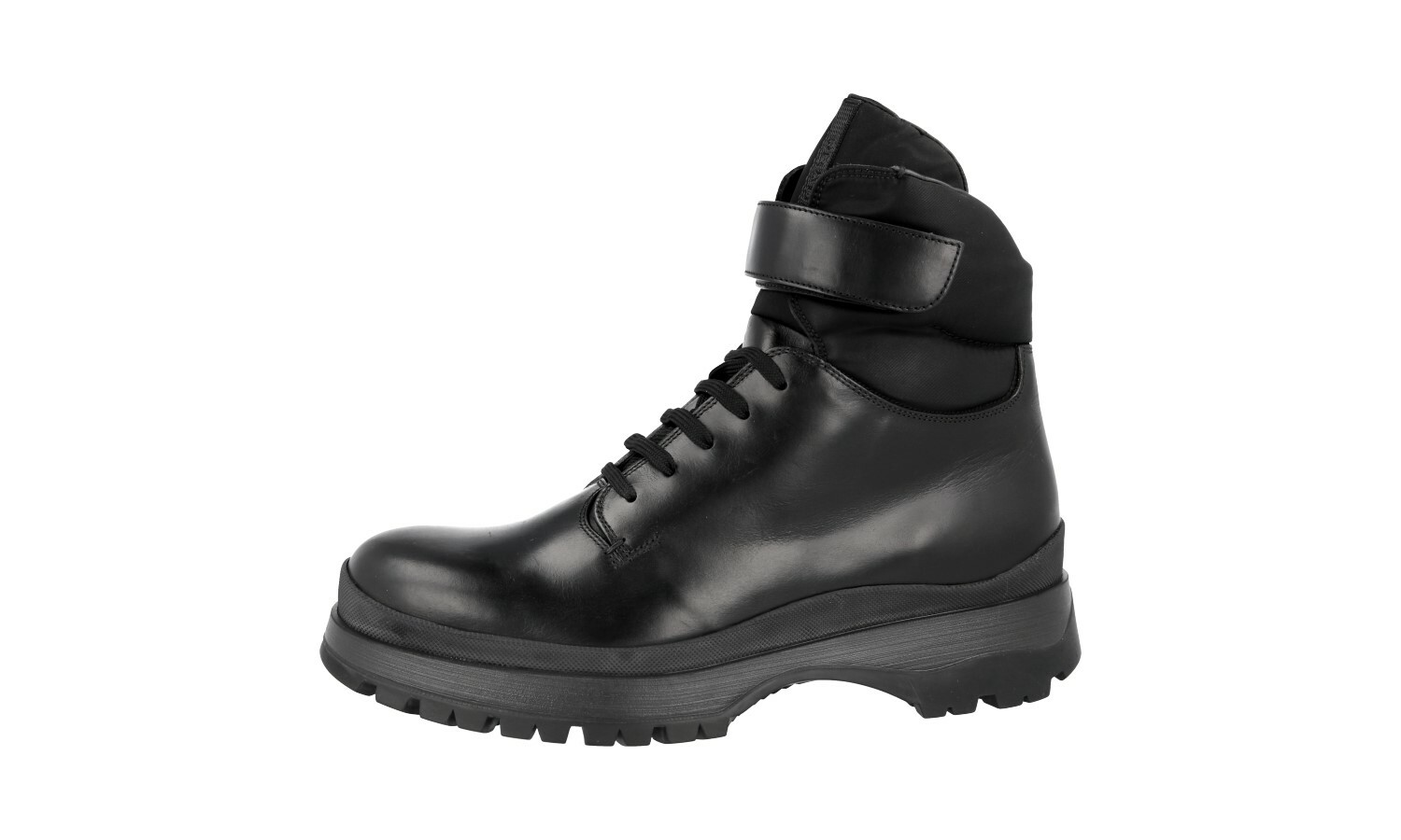 AUTH LUXURY PRADA HALF-BOOT SHOES 4T3035 BLACK LEATHER NEW image 3