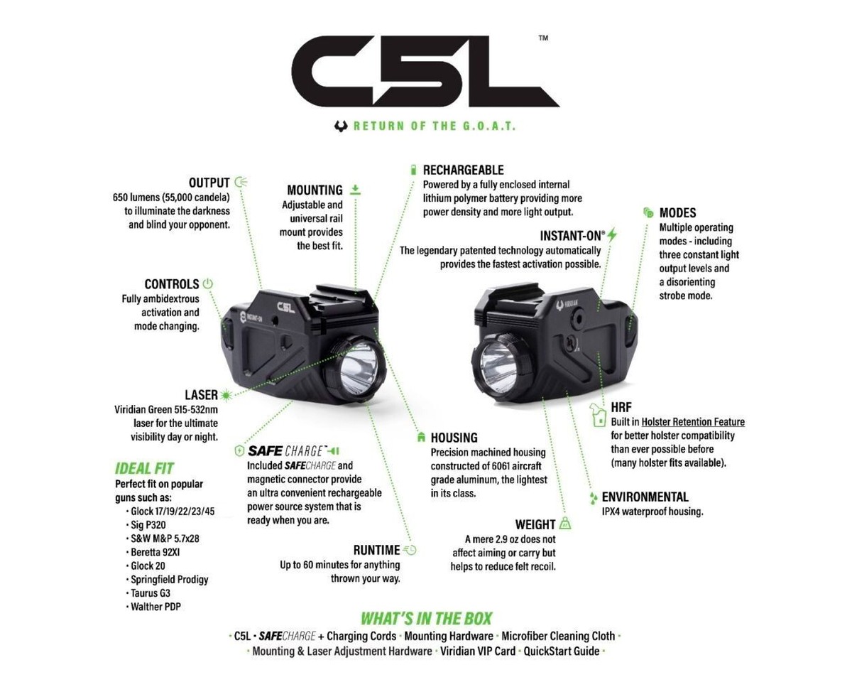 gori_pico専用ページ　02番 Viridian 930-0027 C5L Green Laser Sight & Tactical Light with