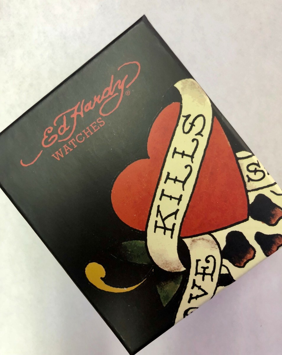 Montre Ed Hardy Love Kills Slowly Pour Femme - Modèle EHM-1113BK, Bracelet Noir - Neuf Sans étiquette