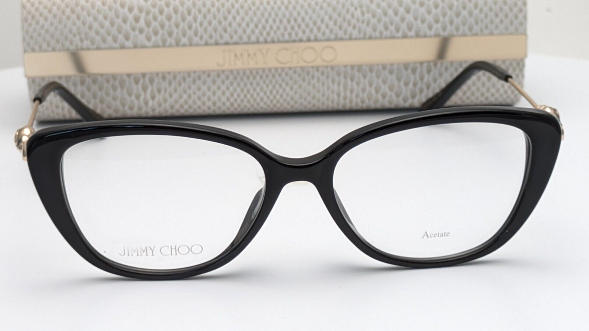 JIMMY CHOO ジミーチュウ JC337/G 807 メガネフレーム Jimmy Choo JC337/G 807 Black Cat Eye Womens Eyeglasses 52mm